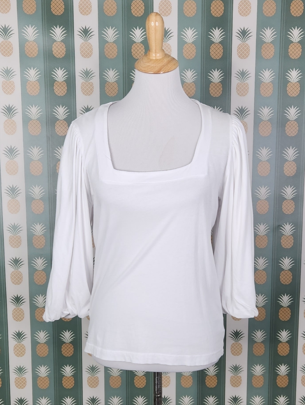 LAMade Classic Square Neck White Top